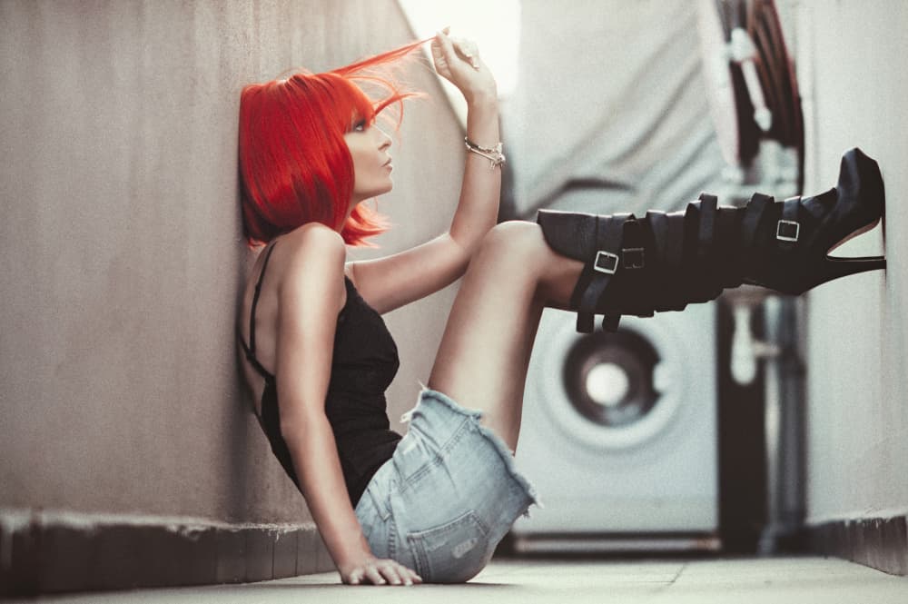 Red Hair Laundry Style by Carmit Rozenzvig — canvas wall art