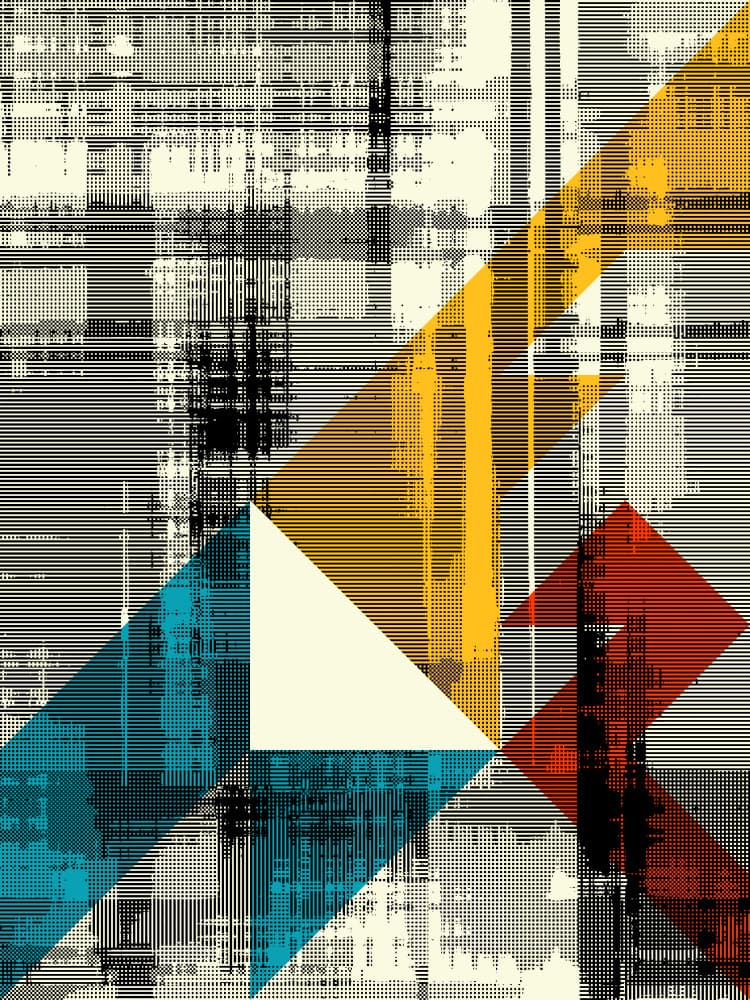 Dynamic Geometric Grunge by Petr Strnad — canvas wall art