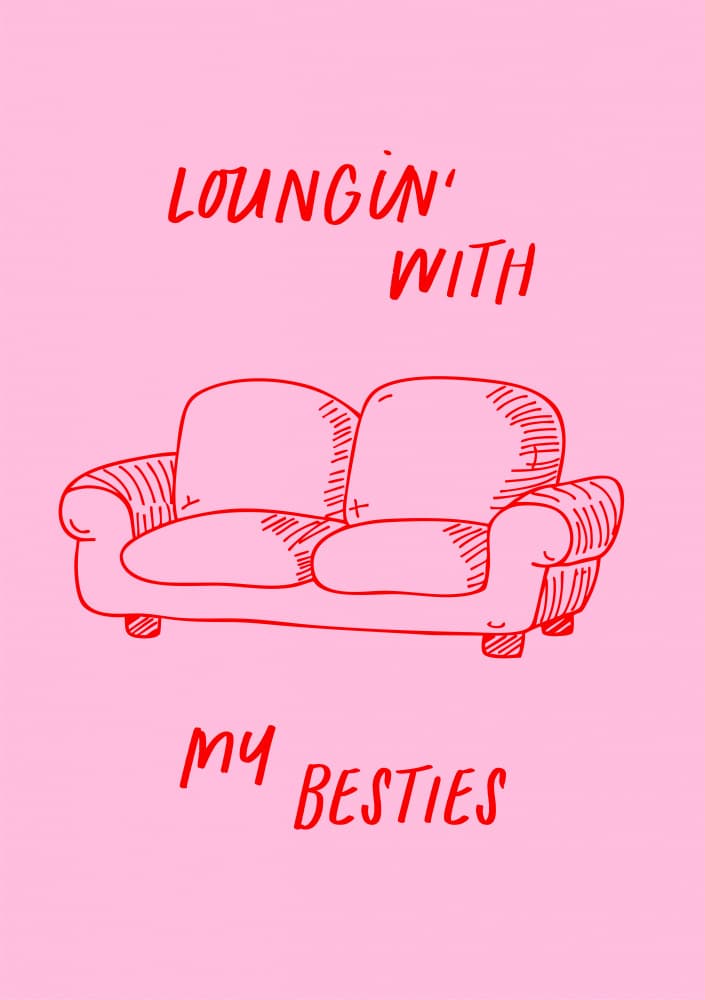 Lounging With Besties by Sudevi Sen — canvas wall art
