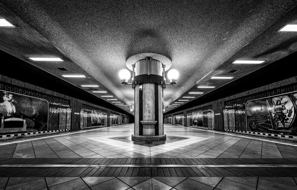 Underground Metro Symmetry by Adam Dauria ☂ — canvas wall art