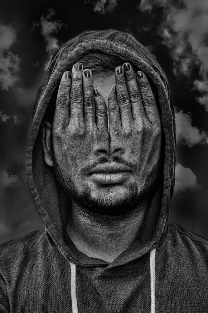 Mysterious Man Hidden Face by Kumar Kranti Prasad — canvas wall art