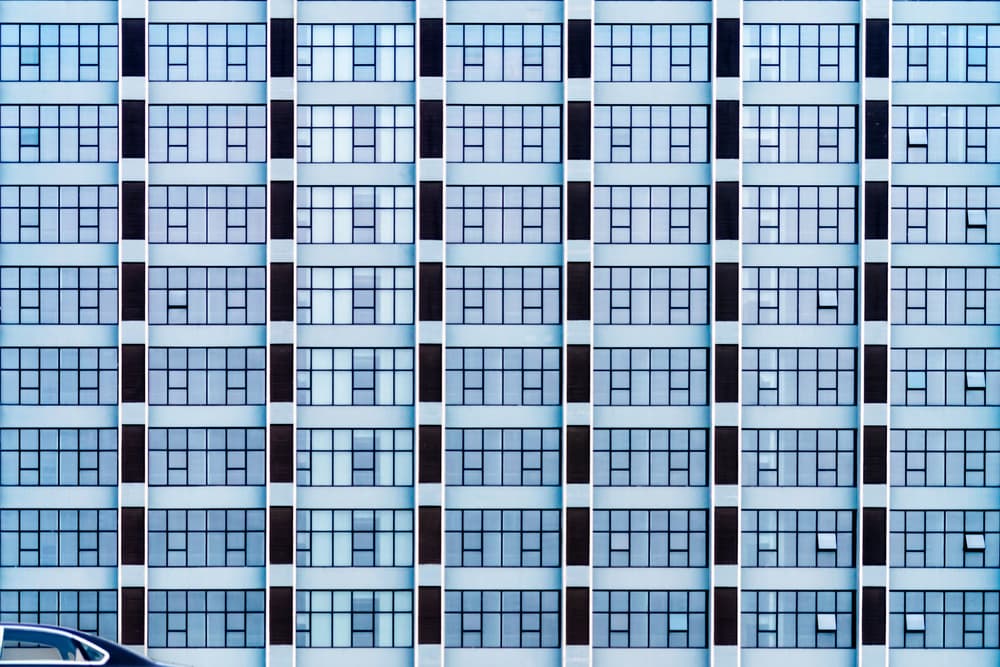 Modern Blue Facade by Piet Flour — canvas wall art