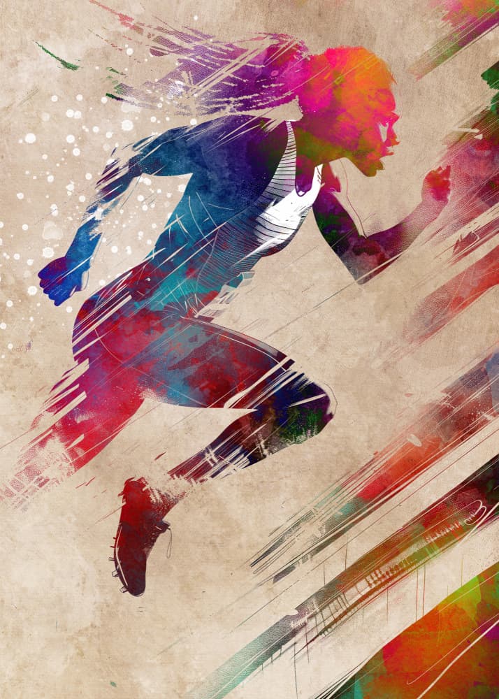 Energetic Abstract Runner by Justyna Jaszke — canvas wall art