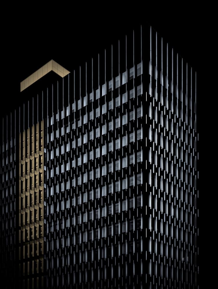 Urban Geometry Night Glow by Roland M Schwerdtfeger — canvas wall art