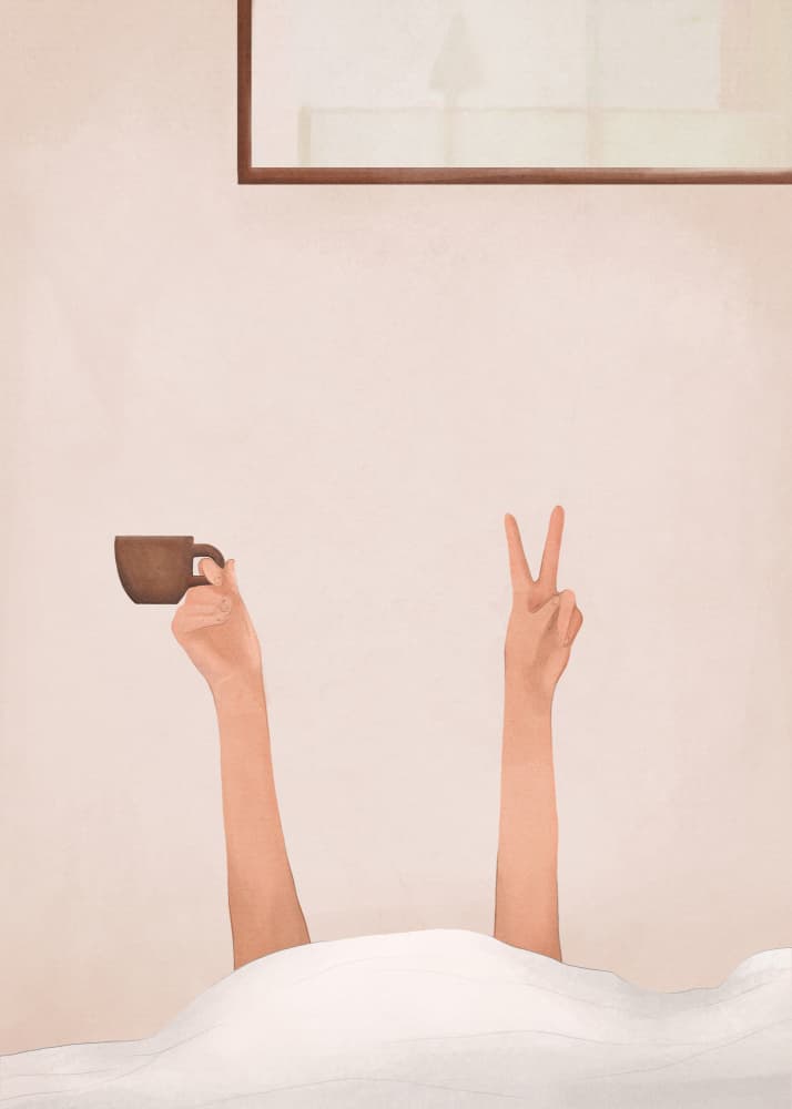 Morning Coffee Peace by Flow Line — canvas wall art