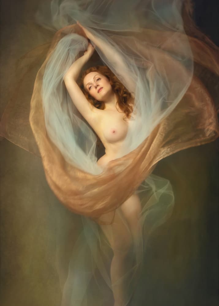 Dreamy Flowing Nude by Catherine Wang — canvas wall art