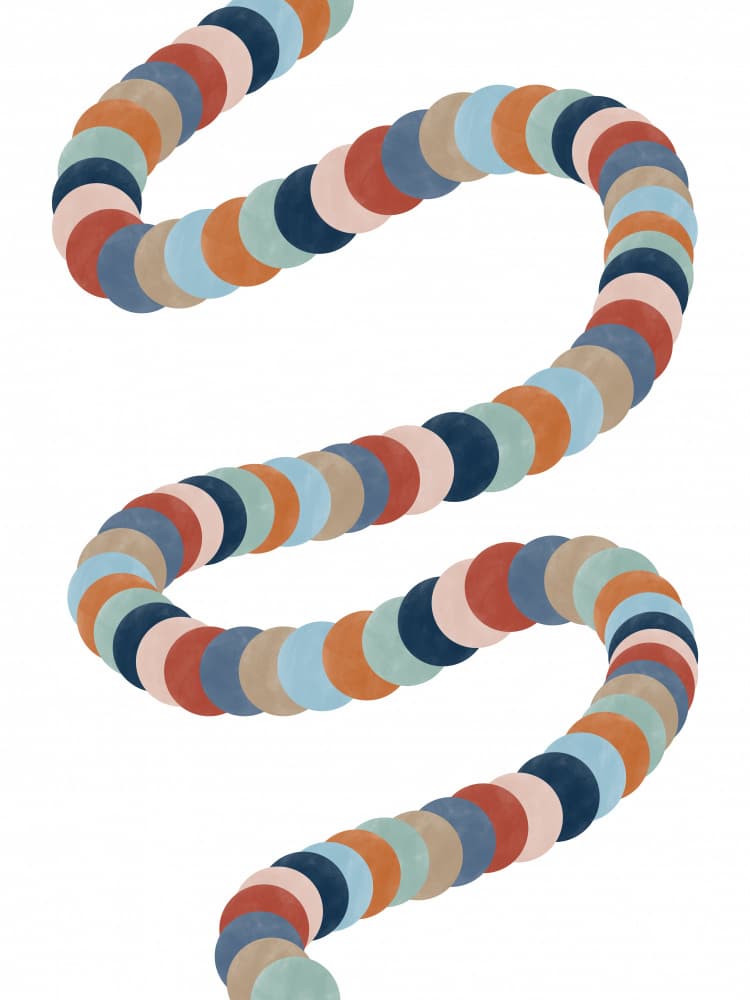Flowing Geometric Circles by Elena Ristova — canvas wall art