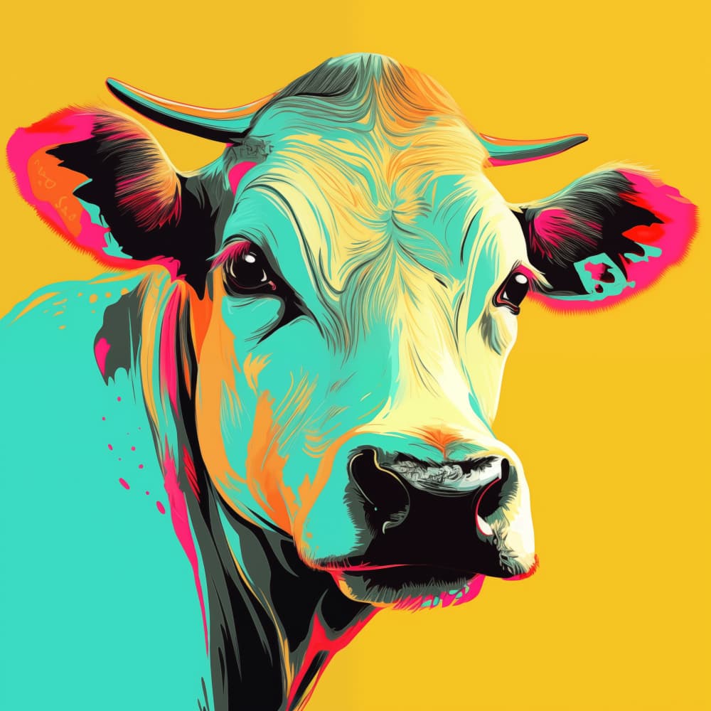Vibrant Pop Art Cow by Andreas Magnusson — canvas wall art