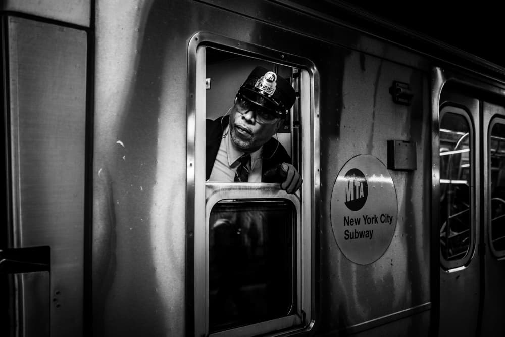 Subway Conductor's Gaze by Rolf Gasser — canvas wall art