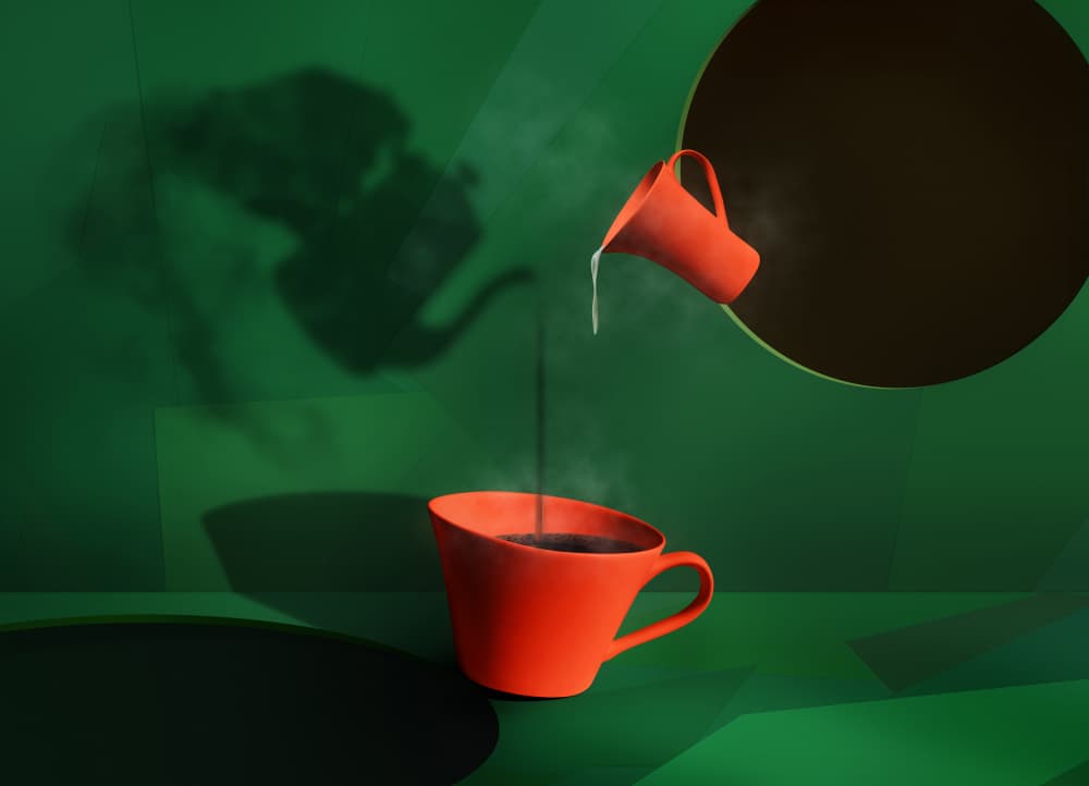 Steaming Morning Coffee by kazutoshikawakami — canvas wall art