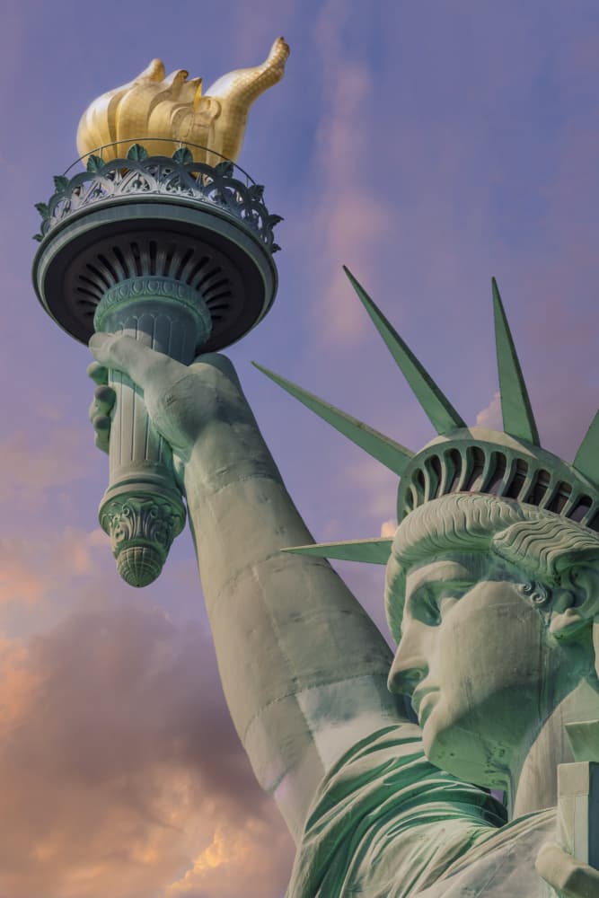 Lady Liberty Golden Torch by Melanie Viola — canvas wall art