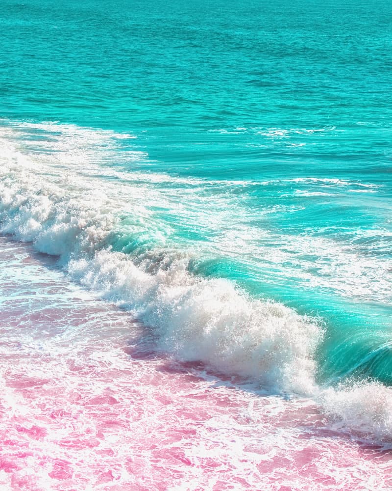 Waves Crashing in Pink and Blue by Tom Windeknecht — canvas wall art