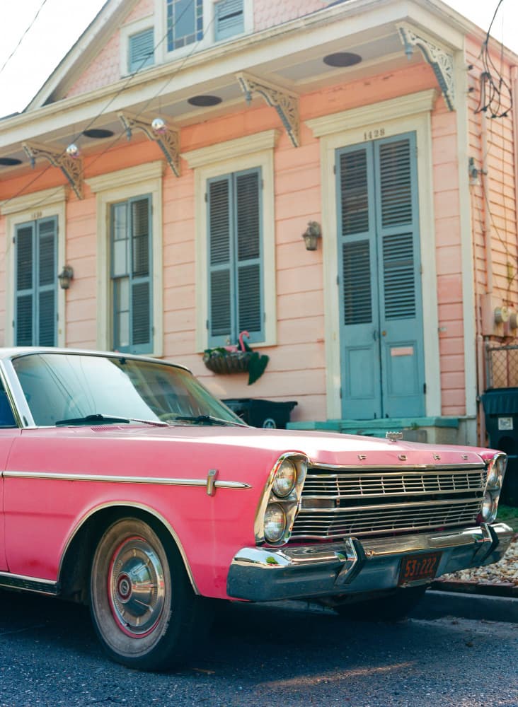 Classic Pink Car House by Bethany Young — canvas wall art