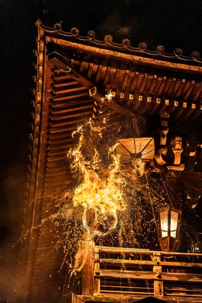 Japanese Temple Fire Ritual by Naka — canvas wall art