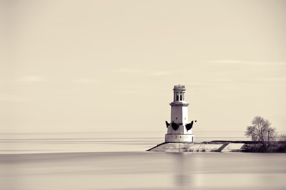 Calm Water Lighthouse by Zina Heg — canvas wall art