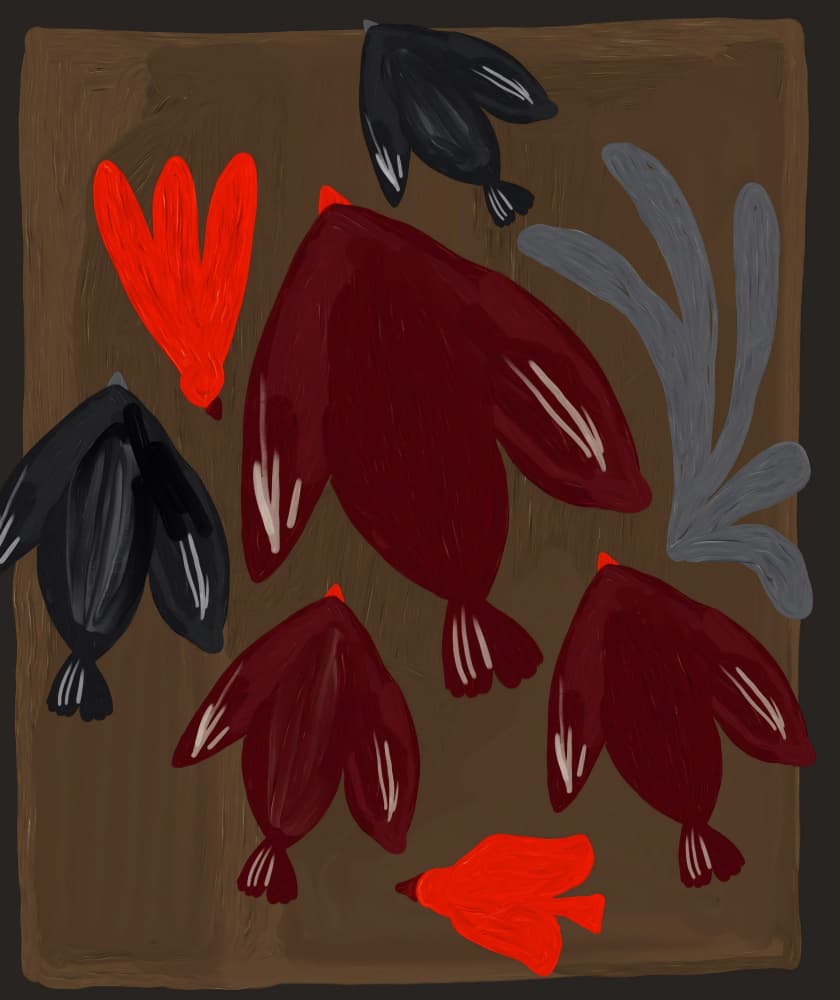 Abstract Birds Earth Tones by Josie George — canvas wall art