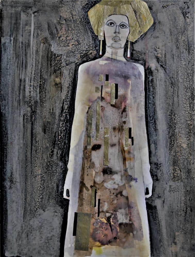 Elegant Woman Gold Hat