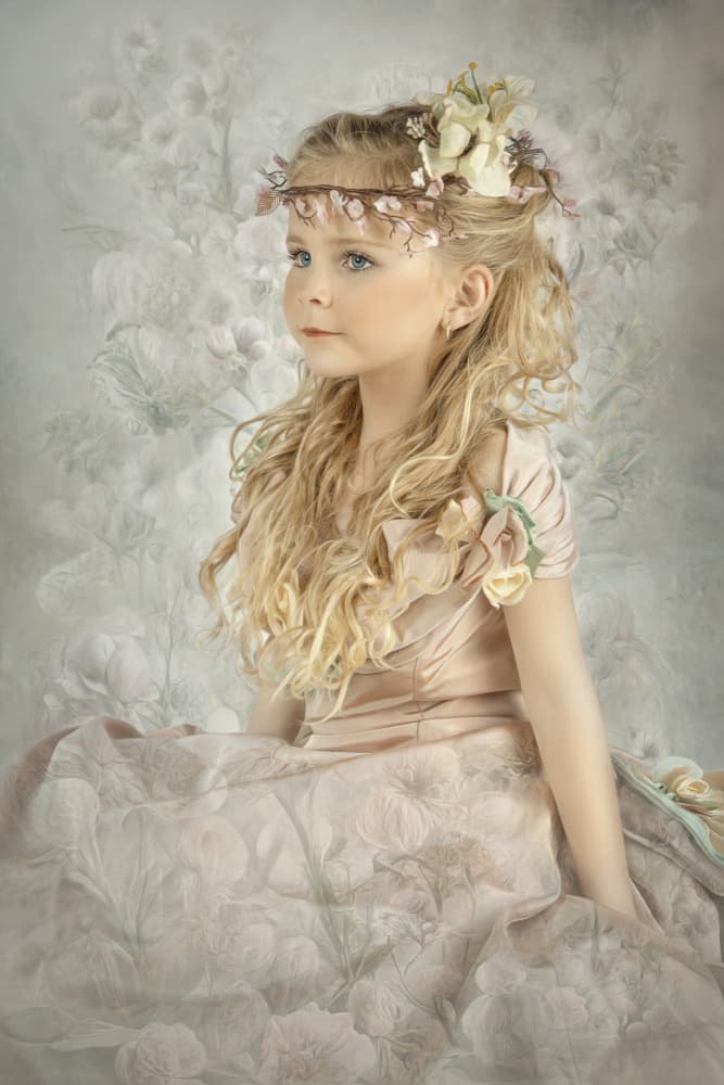 Dreamy Floral Child by Carola Kayen-Mouthaan — canvas wall art