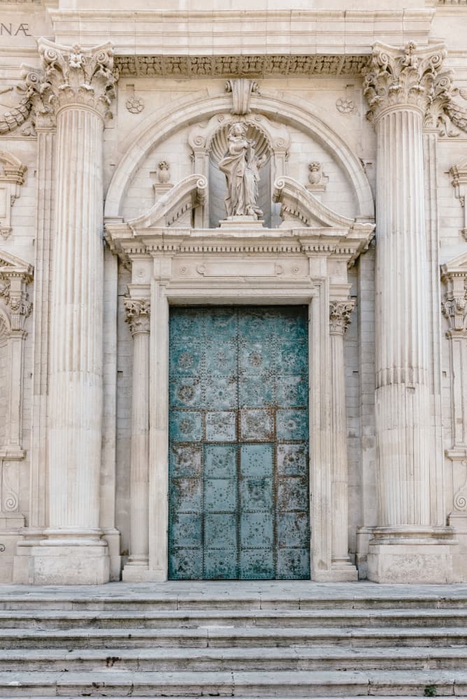 Ornate Stone Church Entrance by Photolovers — canvas wall art