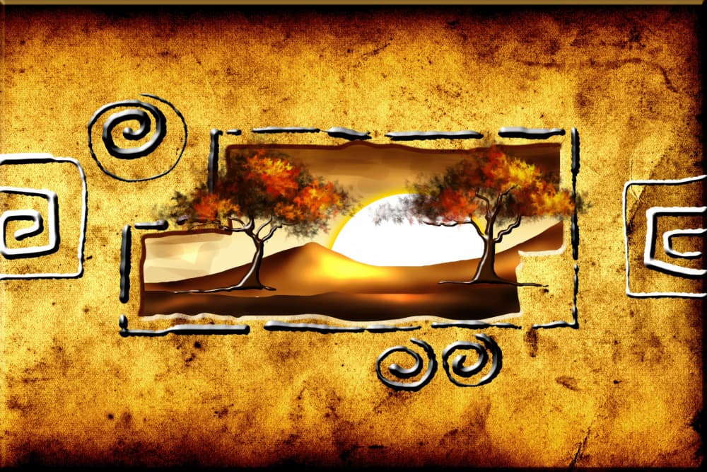 Tribal Desert Sunset by Rafal Kulik — canvas wall art