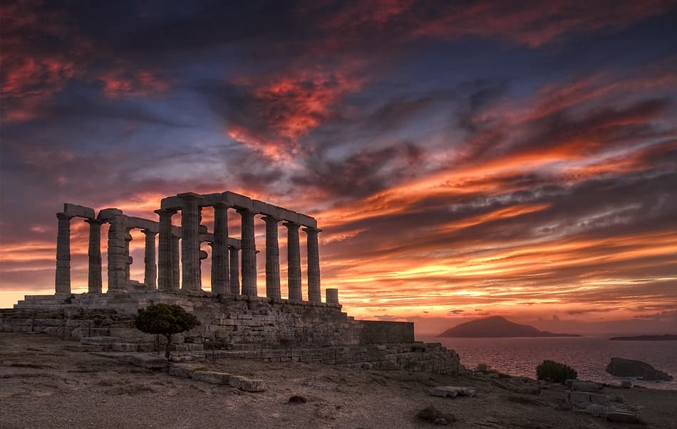 Ancient Temple Sunset by Chris Kaddas — canvas wall art
