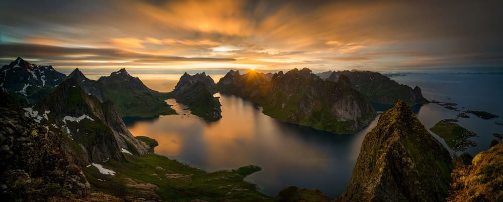 Golden Fjord Sunset by Wojciech Kruczynski — canvas wall art