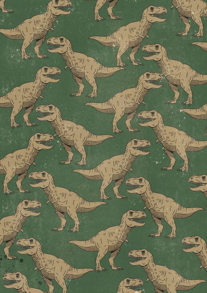 Green T-Rex Pattern by Nicholas — canvas wall art