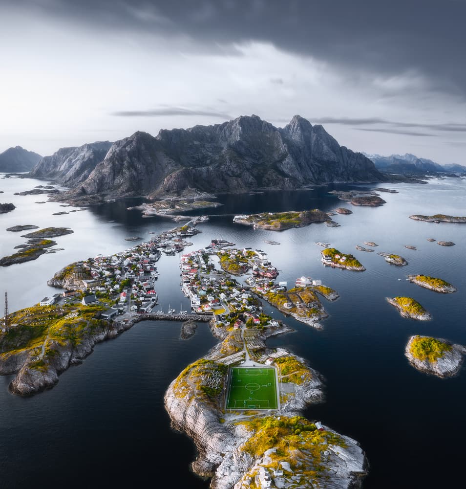 Lofoten Island Football Field by NingYun Ye — canvas wall art