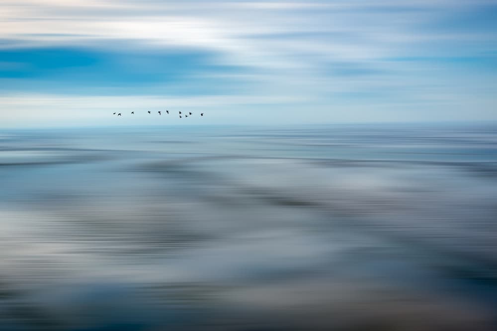 Abstract Blue Ocean Flight by Piet Haaksma — canvas wall art