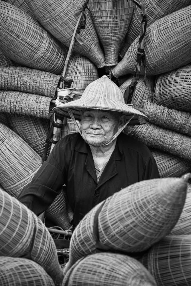 Smiling Vietnamese Elder by Vu van quan — canvas wall art