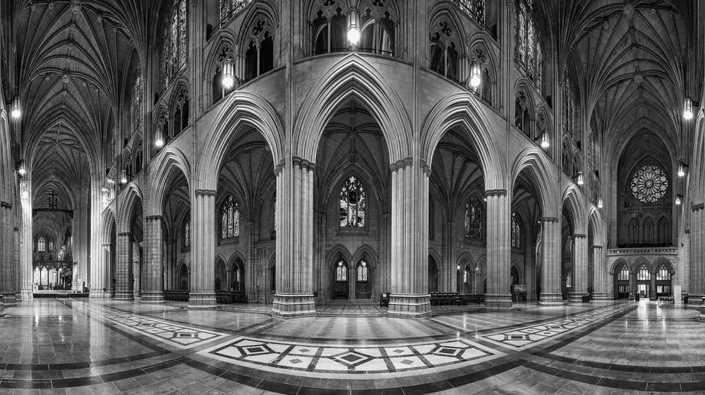 Majestic Gothic Interior by Christopher Budny — canvas wall art