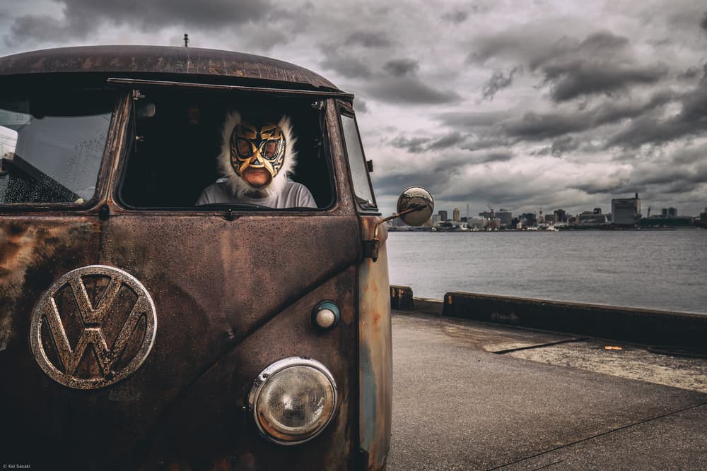 Rusty Van Masked Driver by Kei Sasaki — canvas wall art