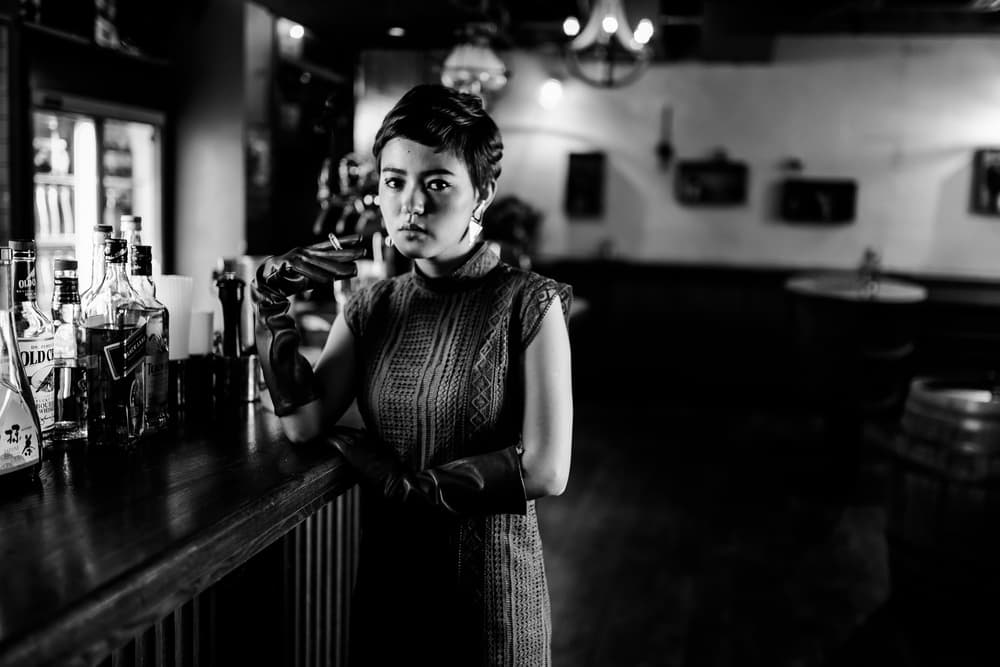 Elegant Bar Woman by Keiichi Ishikawa — canvas wall art