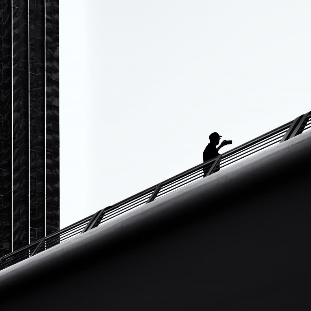 Urban Photographer Silhouette by Rolf Endermann — canvas wall art