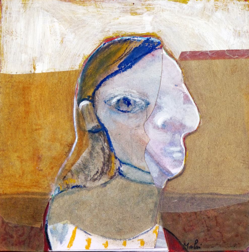 Contemplative Abstract Portrait by Pascal Marlin — canvas wall art