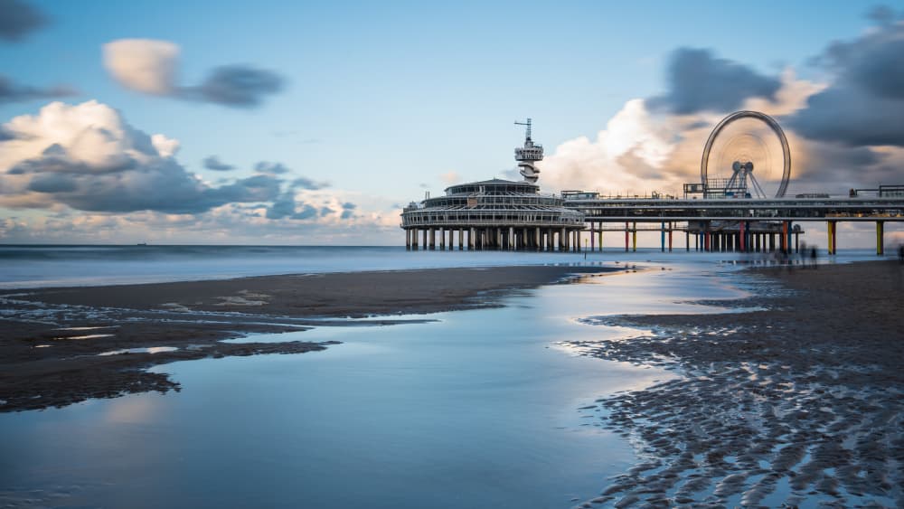 Coastal Pier Reflections by Jean Vandijck — canvas wall art