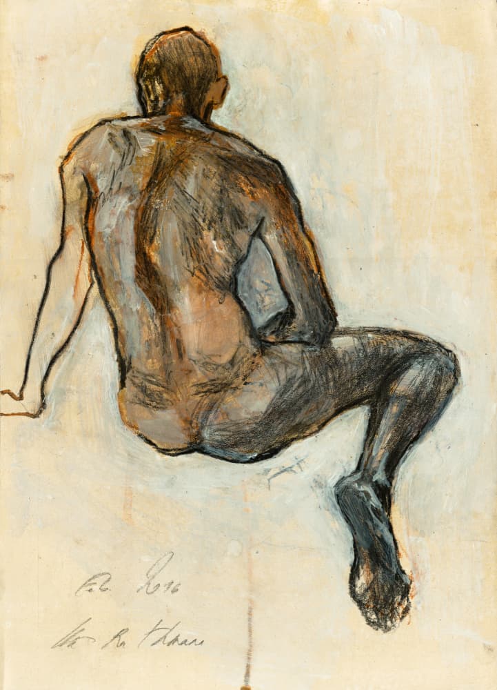 Seated Male Figure Study by Ute Rathmann — canvas wall art