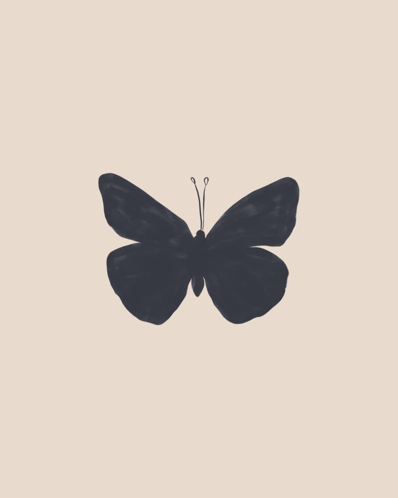 Elegant Butterfly Silhouette by Ivy Green Illustrations — canvas wall art
