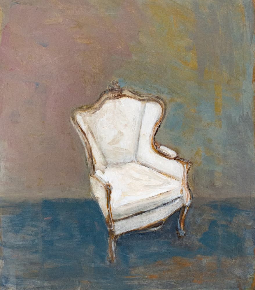 White Rococo Armchair by Claire Lerner — canvas wall art