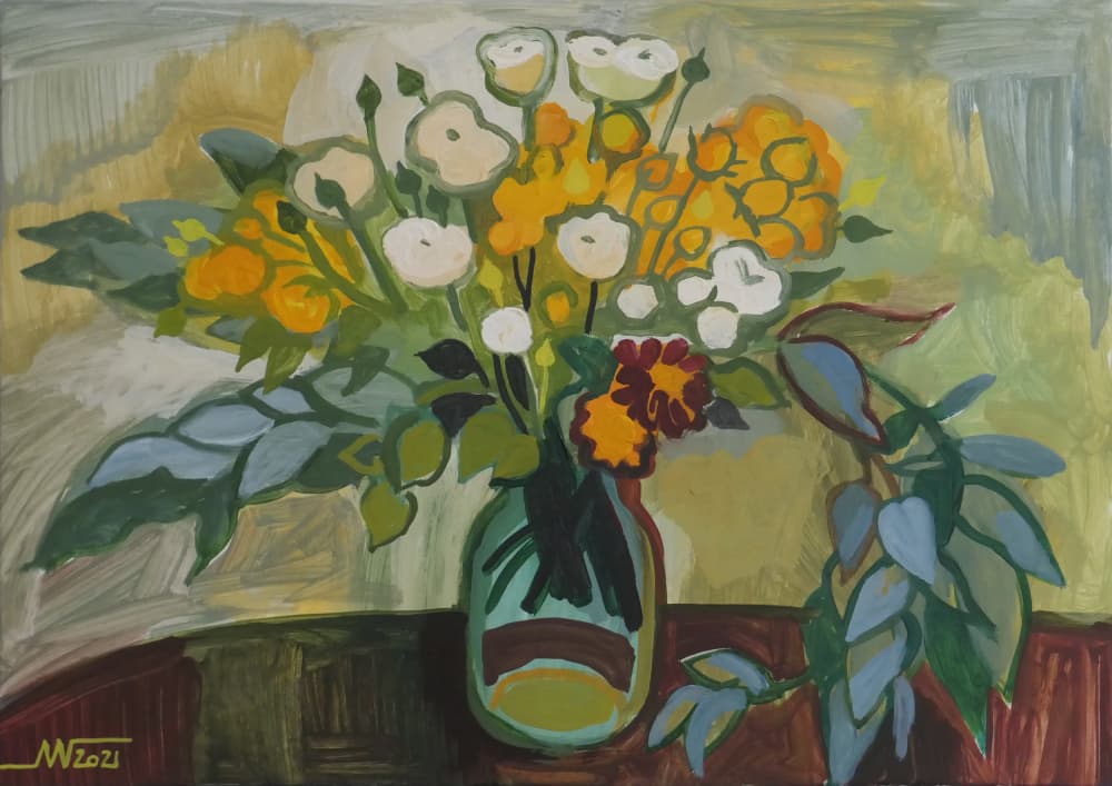 Vibrant Floral Still Life by Marina Gorkaeva — canvas wall art