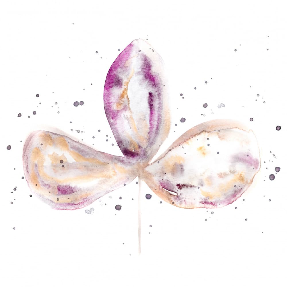 Purple Watercolor Bloom by EMELIEmaria — canvas wall art