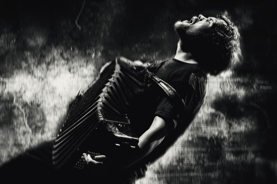 Passionate Accordionist by Samir Pajic — canvas wall art