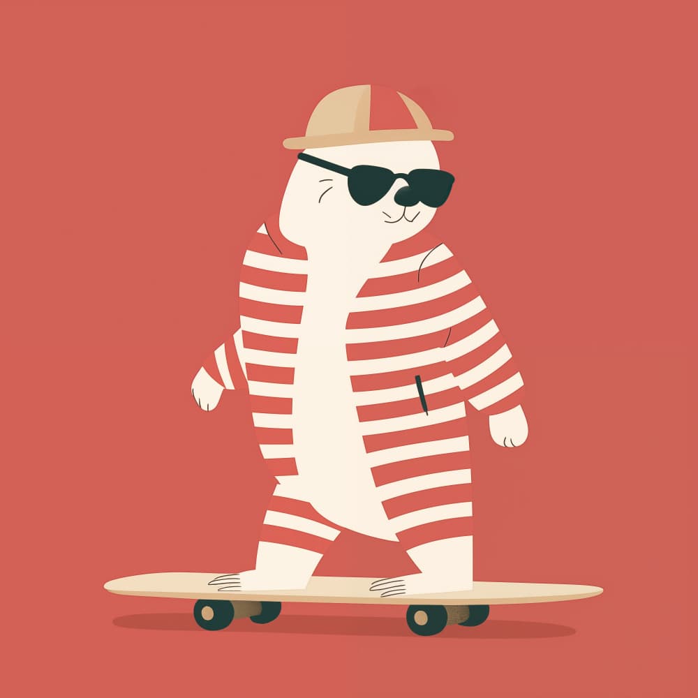 Cool Skating Seal by Andreas Magnusson — canvas wall art