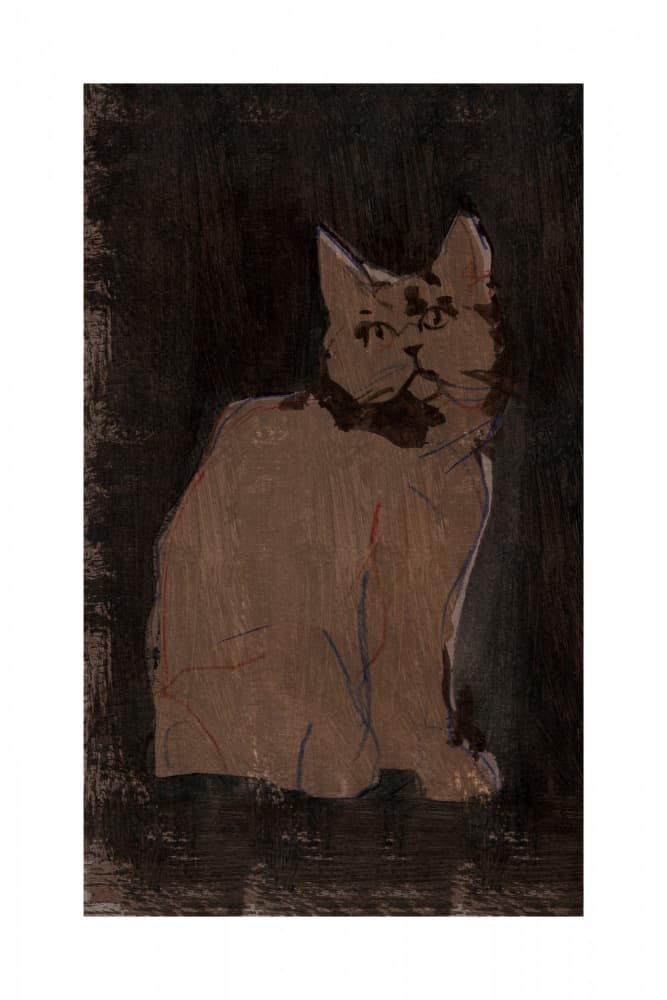 Moody Cat Portrait by cartissi — canvas wall art