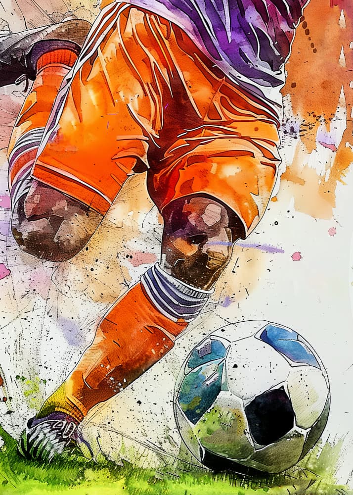 Dynamic Soccer Action by Justyna Jaszke — canvas wall art