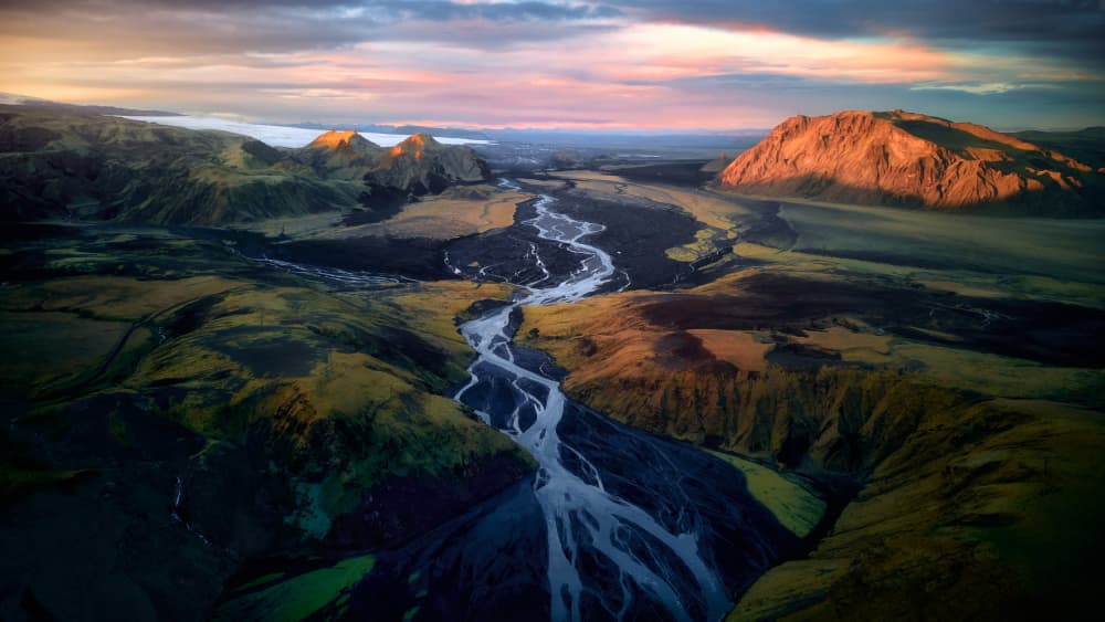 Golden Hour River Landscape by Ricardo Gayan — canvas wall art