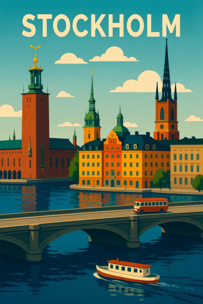 Stockholm Travel Art by Taudalpoi — canvas wall art