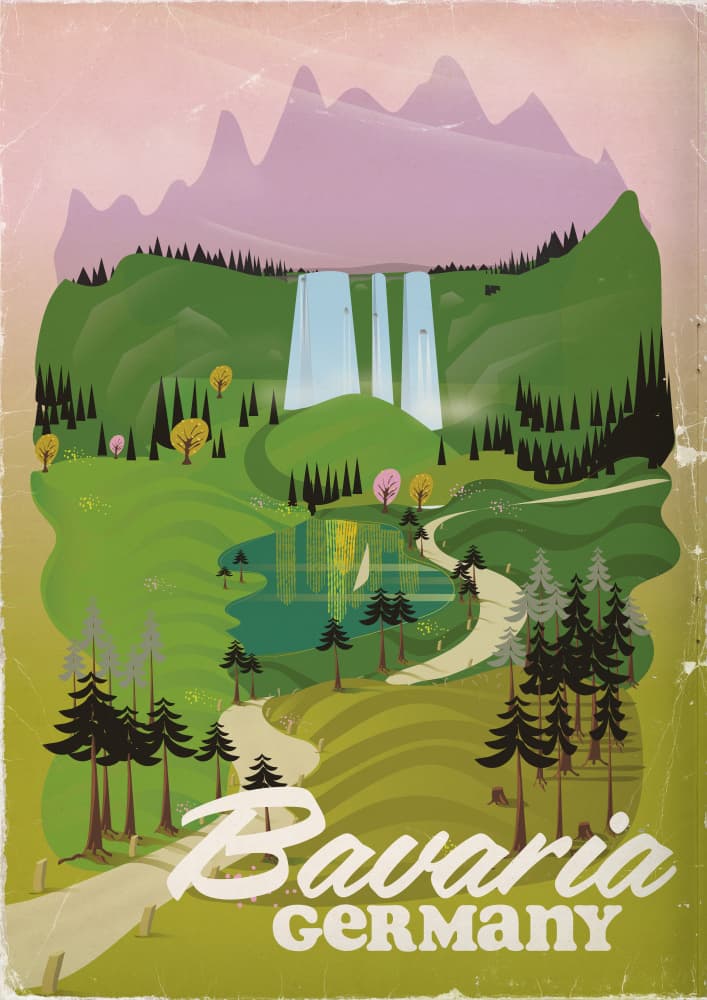Bavarian Mountain Waterfall by Nicholas — canvas wall art
