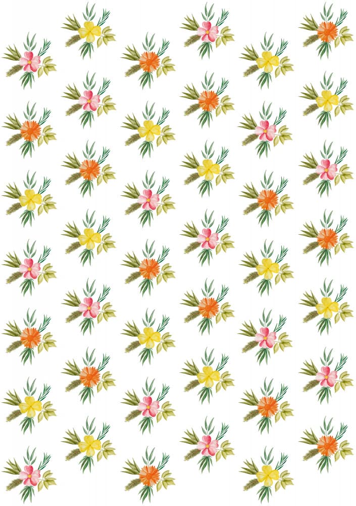 Watercolor Floral Pattern by kathrinmay — canvas wall art
