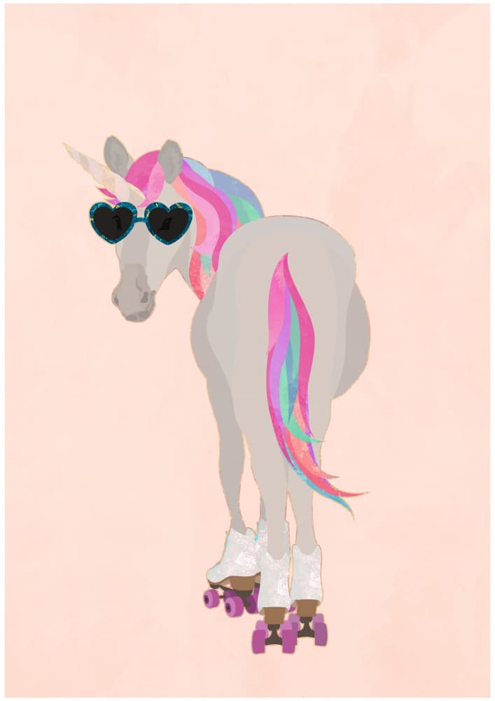 Roller Skating Unicorn by Sarah Manovski — canvas wall art